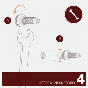 Instrução para remover o reparo.