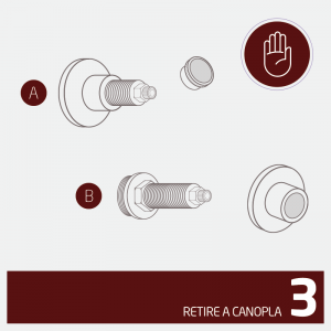 Instrução para remover a canopla